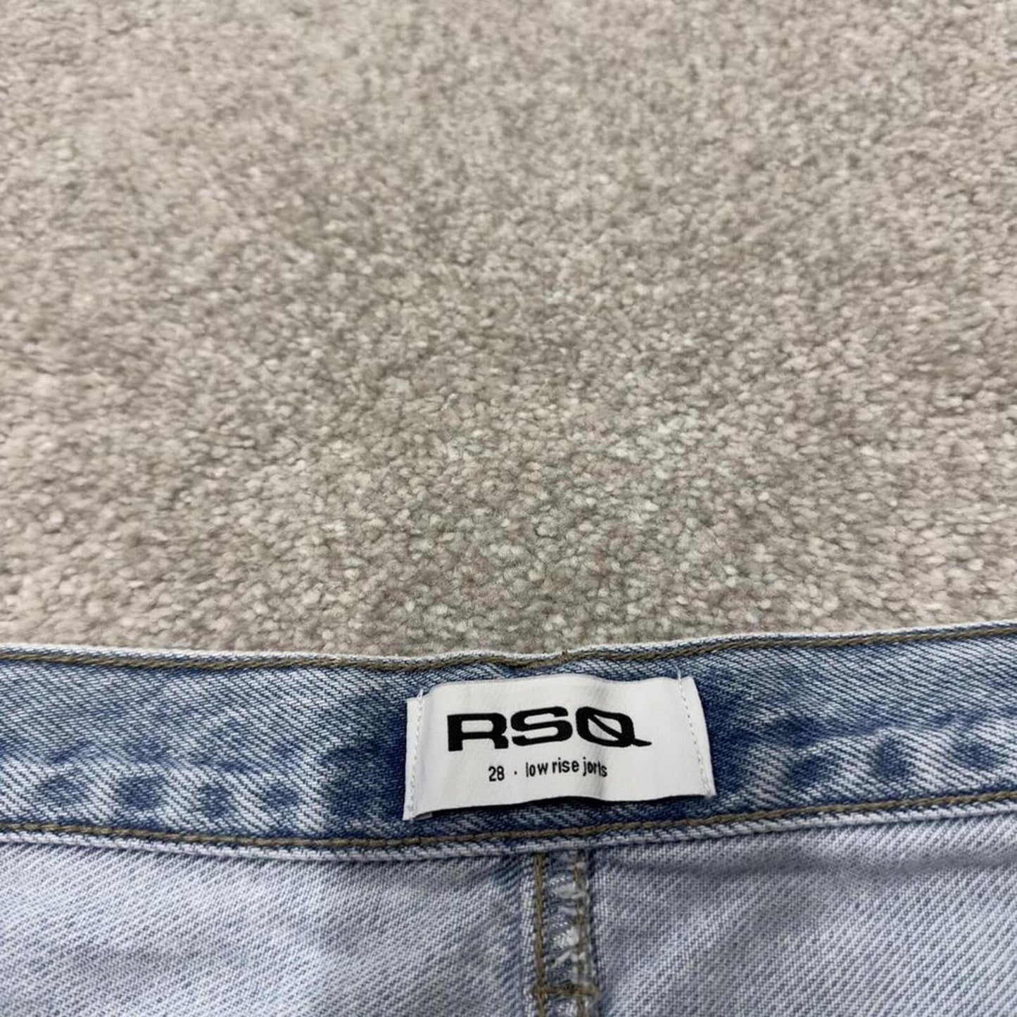 Denim carpenter shorts cargo loose long blue RSQ low rise skater style surf jorts