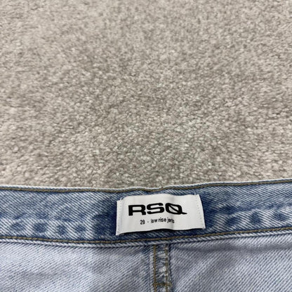 Denim carpenter shorts cargo loose long blue RSQ low rise skater style surf jorts