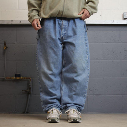 Carhartt baggy work jeans relaxed blue Loose thick 100% cotton denim skate style work pants