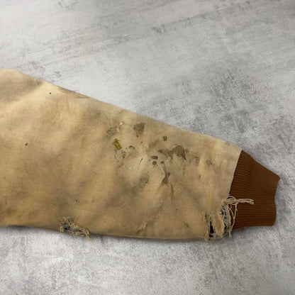 Vintage Carhartt hooded active jacket Small tan canvas 90s style mesh lined active
