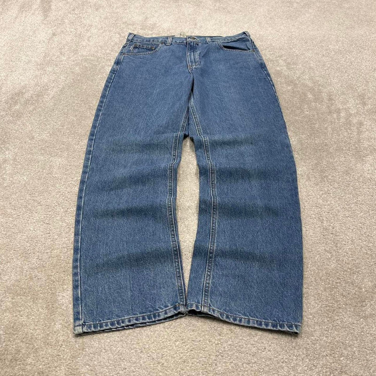 Vintage Carhartt jeans 90s skater style W36L32 blue denim 5 pocket workwear jeans