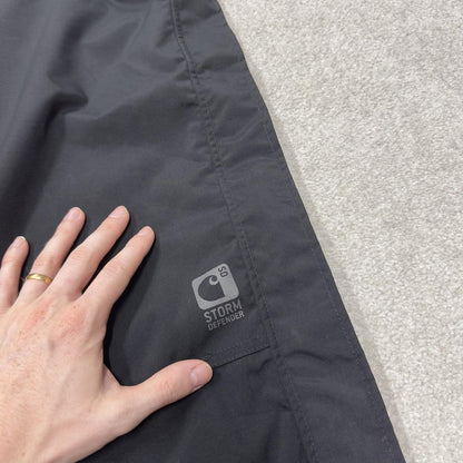 Carhartt baggy waterproof trousers black Wide leg mesh lined waterproof technical pants