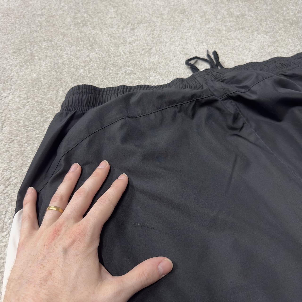 Y2K baggy Adidas tracksuit bottoms black 3XL Embroidered logo, pockets, drawstring waist
