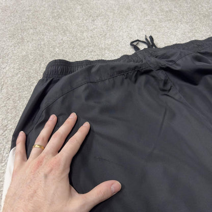 Y2K baggy Adidas tracksuit bottoms black 3XL Embroidered logo, pockets, drawstring waist