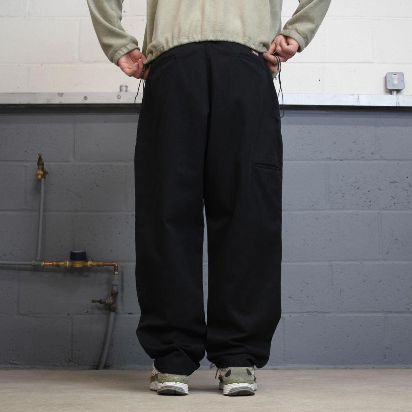 Y2k pleated Dickies carpenter work pants black Loose twill chino skate style cargo trousers