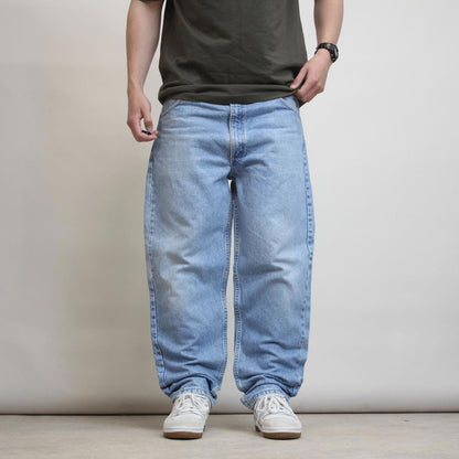 Mens Carhartt jeans W38 L30 blue Loose thick denim 90s style skate jeans