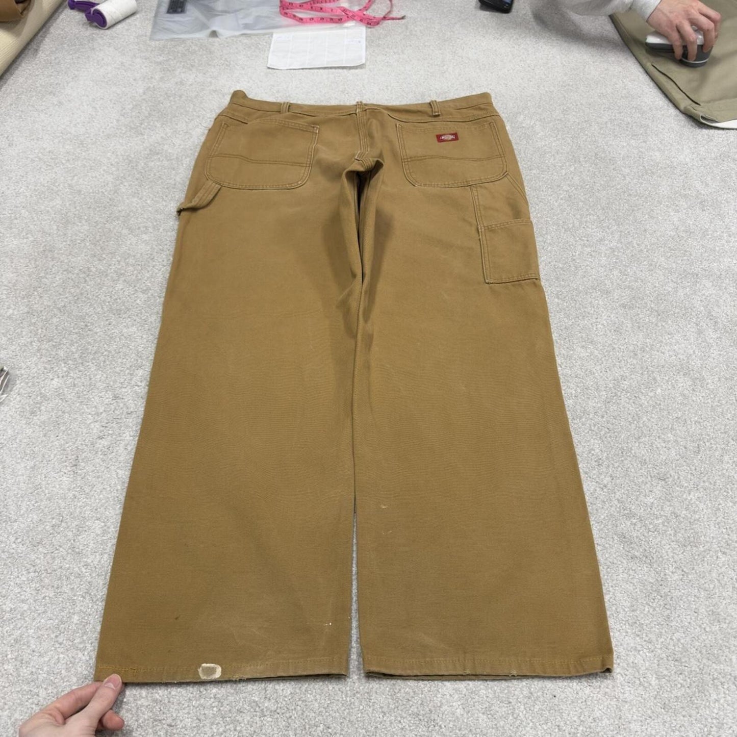 Baggy Dickies carpenter jeans wide leg tan W40L30 Skater / workwear style canvas cargo pants