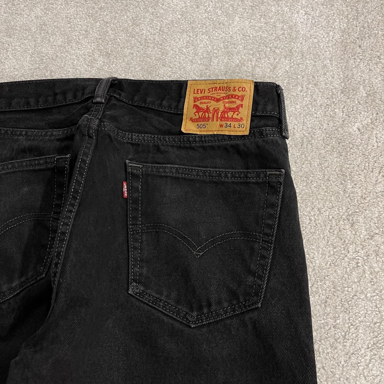 Levi's 505 straight fit jeans y2k black Regular straight leg denim pants red tab logo