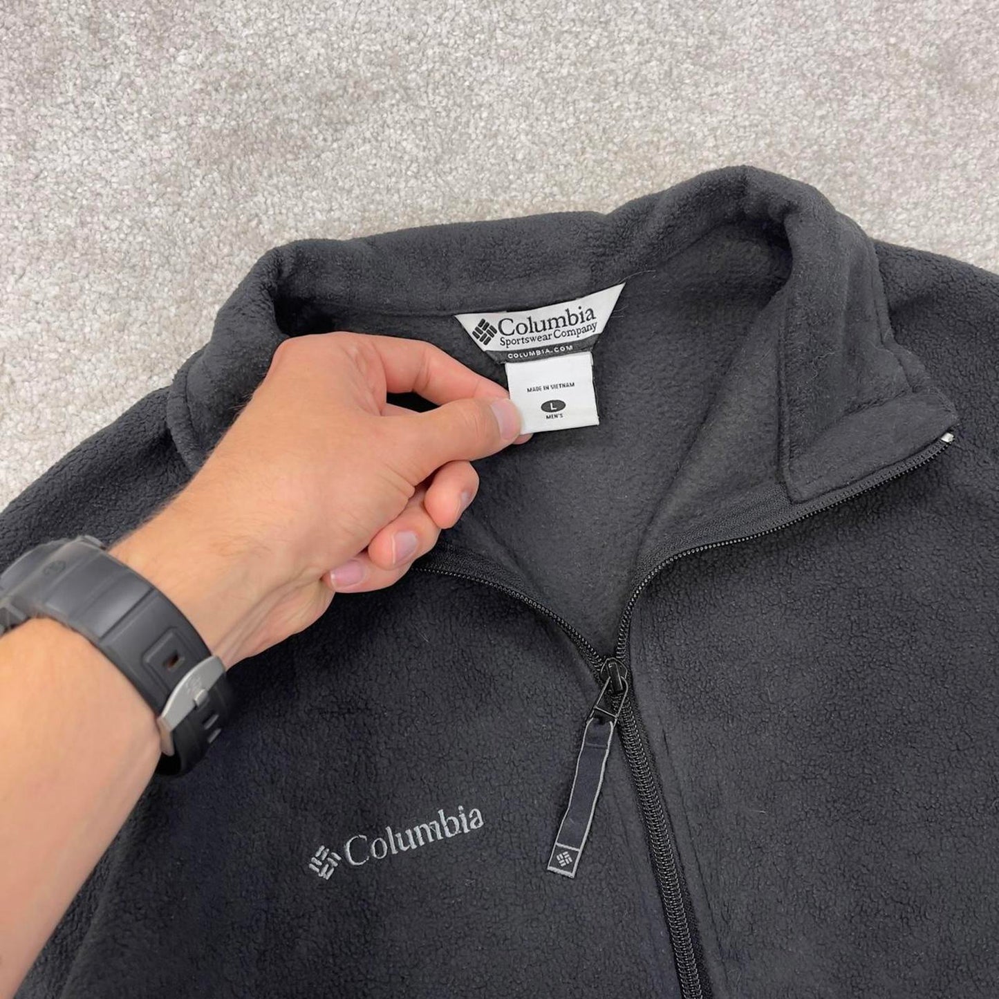 Y2K Black Columbia technical 1/4 zip fleece Large y2k style autumn
