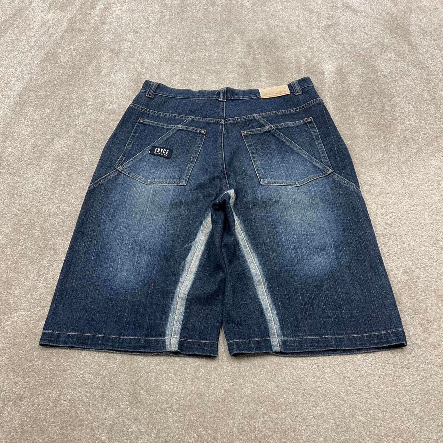 Y2k baggy Enyce shorts skater style blue Loose wide leg denim summer festival jorts