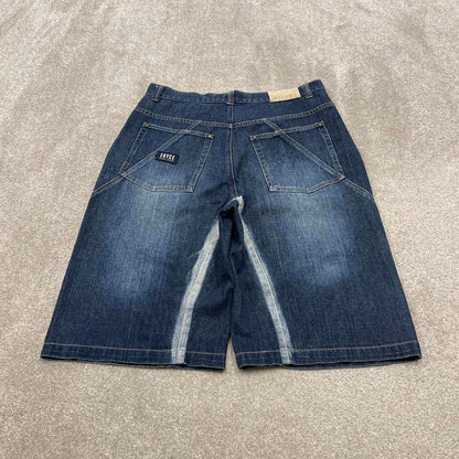 Y2k baggy Enyce shorts skater style blue Loose wide leg denim summer festival jorts