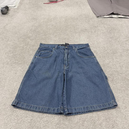 Denim carpenter shorts cargo loose blue Faded Glory skater style surf jorts