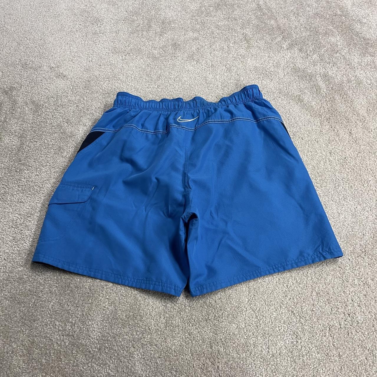 Y2K Nike swim shorts blue Loose floaty sports mesh lined summer holiday shorts