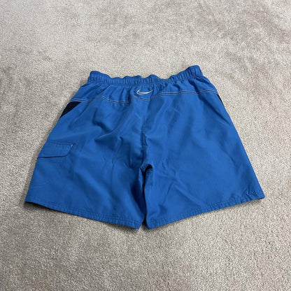 Y2K Nike swim shorts blue Loose floaty sports mesh lined summer holiday shorts