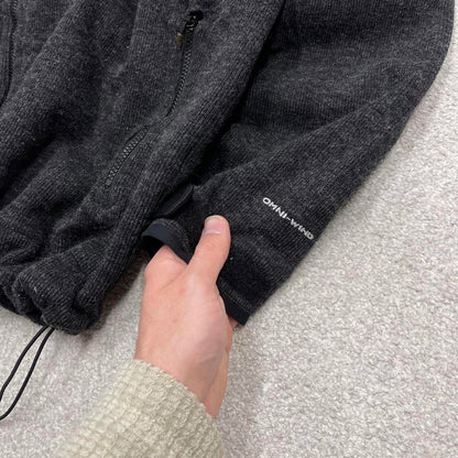 Y2K Columbia technical windbreaker fleece jacket grey Omni-wind hooded tech coat embroidered