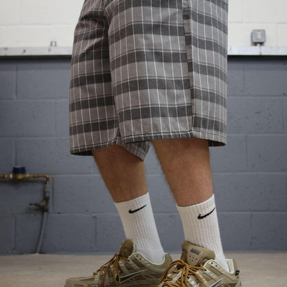Dickies baggy checkered shorts carpenter grey Chino check surf shorts long leg festival