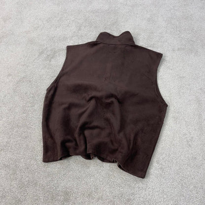 Y2K Columbia technical fleece gilet XL brown men’s zip up embroidered logo