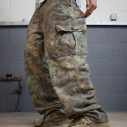 Baggy Realtree camo cargo pants Y2K XL khaki Spartan advantage Realtree camouflage hunting