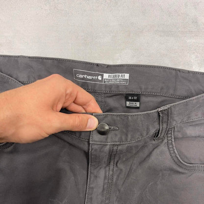 Carhartt carpenter pants W36L32 90s style skater canvasy loose Grey cargos