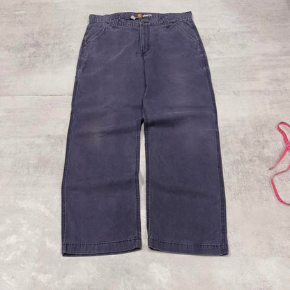 Mens Carhartt carpenter pants W36 L30 navy purple relaxed 90s style cargos