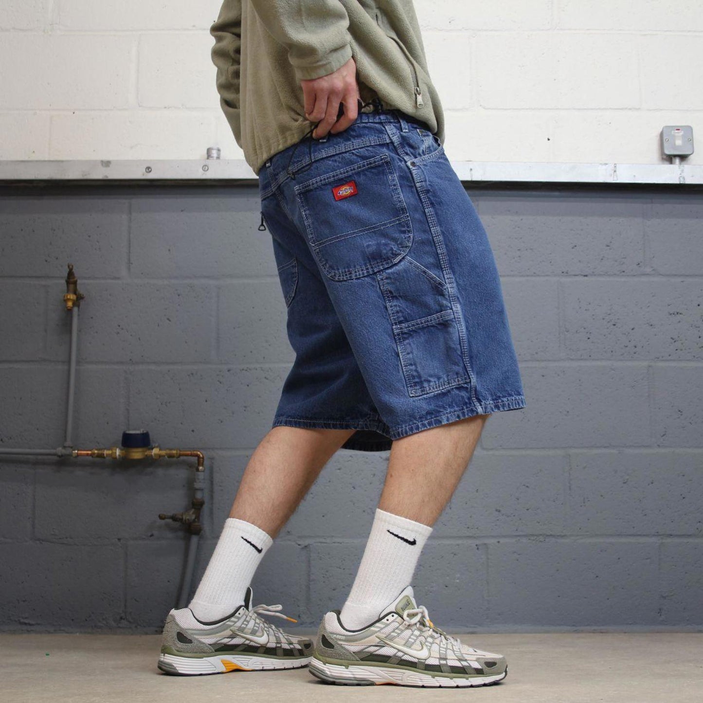 Y2k baggy Dickies shorts skater style blue Loose leg denim summer festival shorts