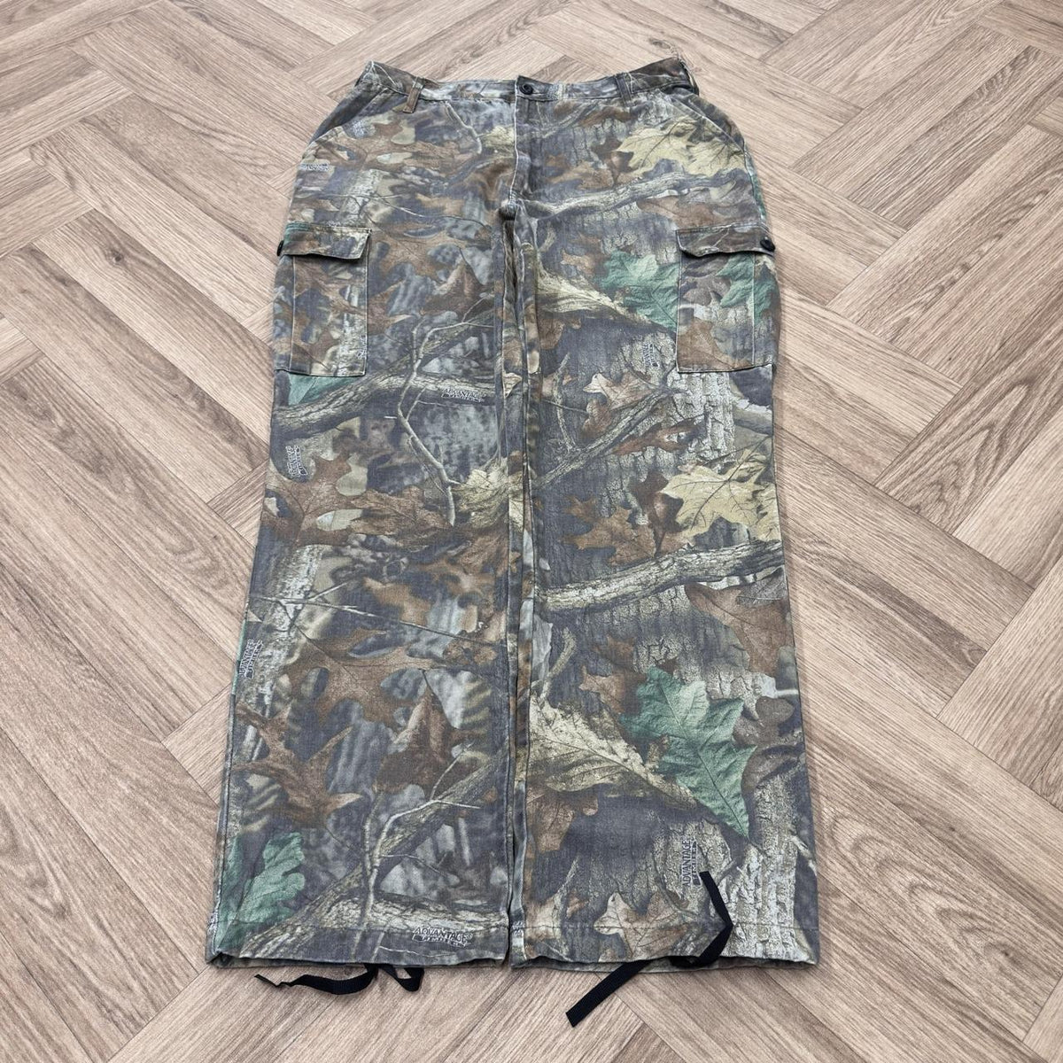 Vintage baggy camo cargo hunting pants Loose leg redhead camouflage utility combat trousers