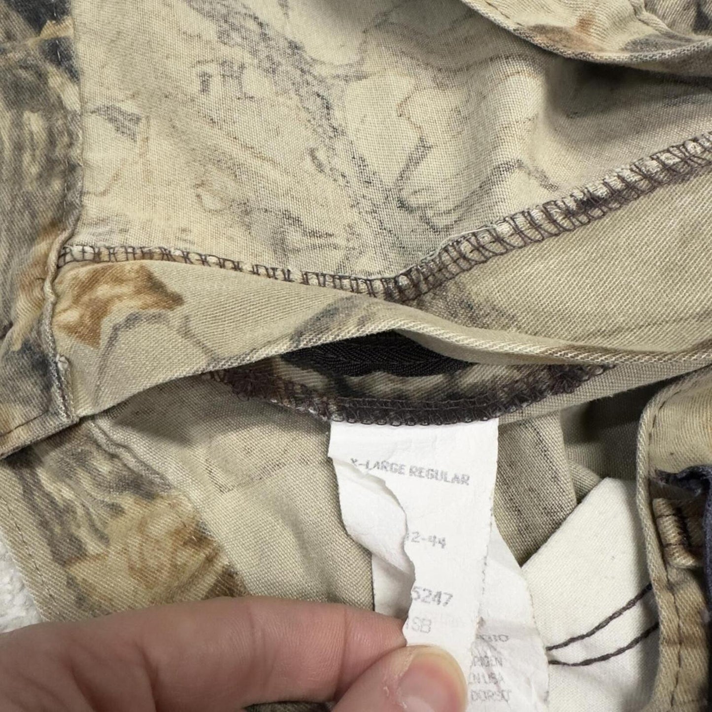 Y2K baggy camo cargo pants khaki XL Loose floaty Commander hunting camouflage trousers