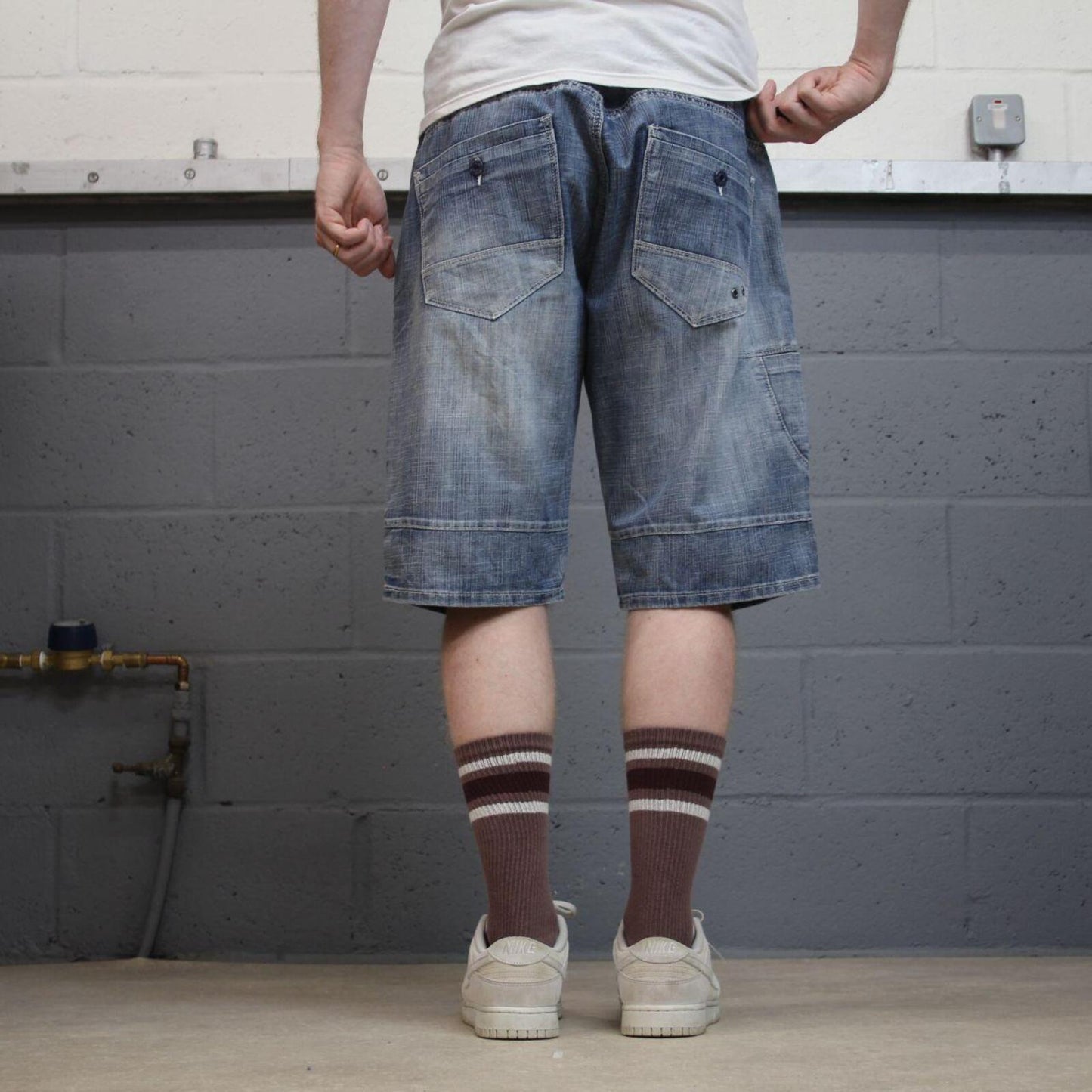Y2K denim shorts festival jorts blue Projek Raw summer jean shorts
