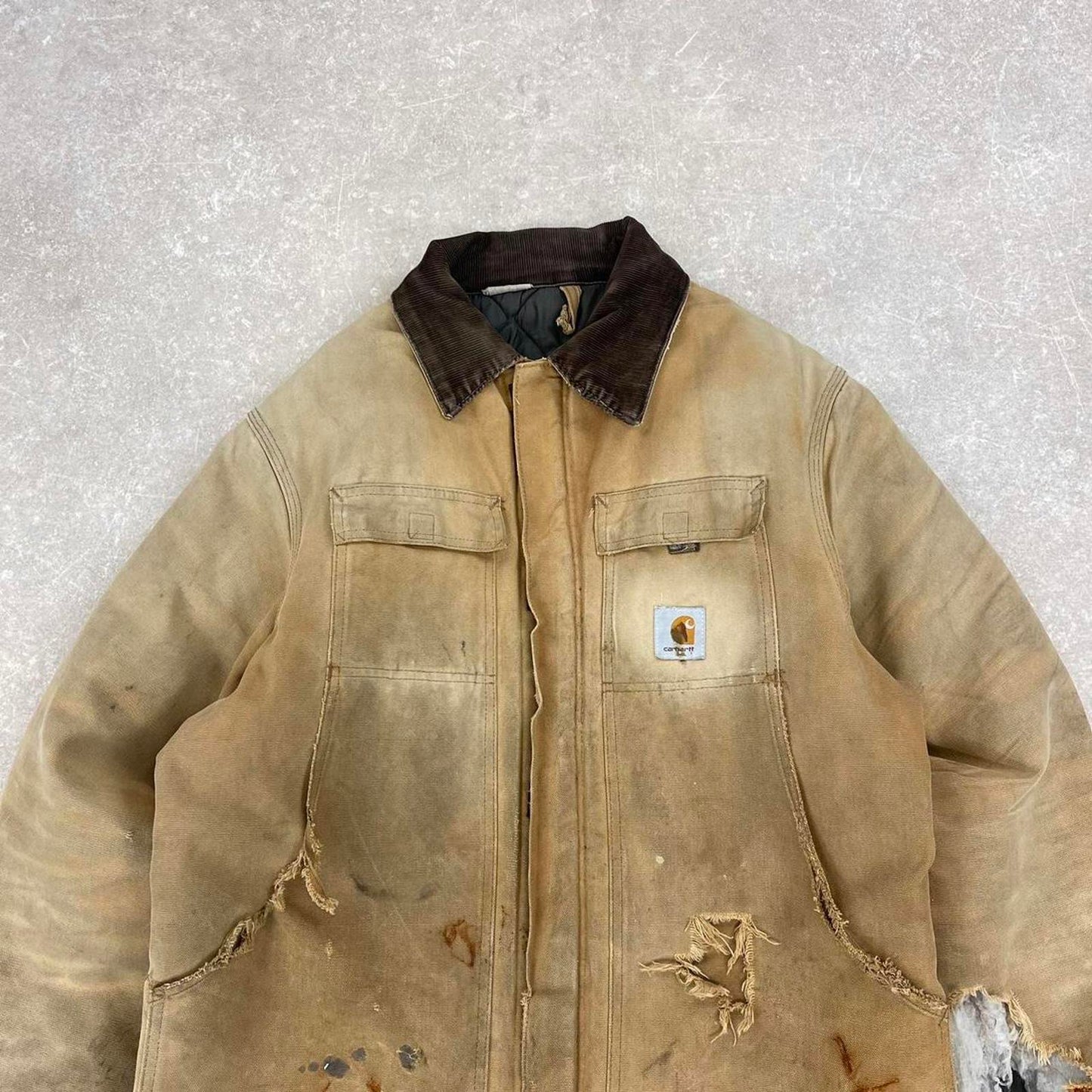 Vintage Carhartt jacket arctic chore coat XL tan distressed American canvas workwear streetwear