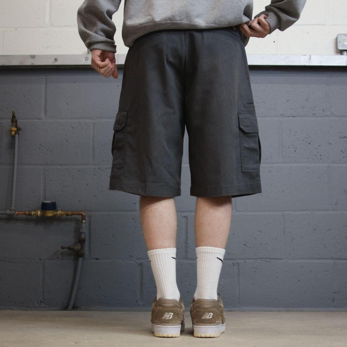 Dickies cargo chino shorts relaxed grey twill style chino skater shorts loose leg festival shorts