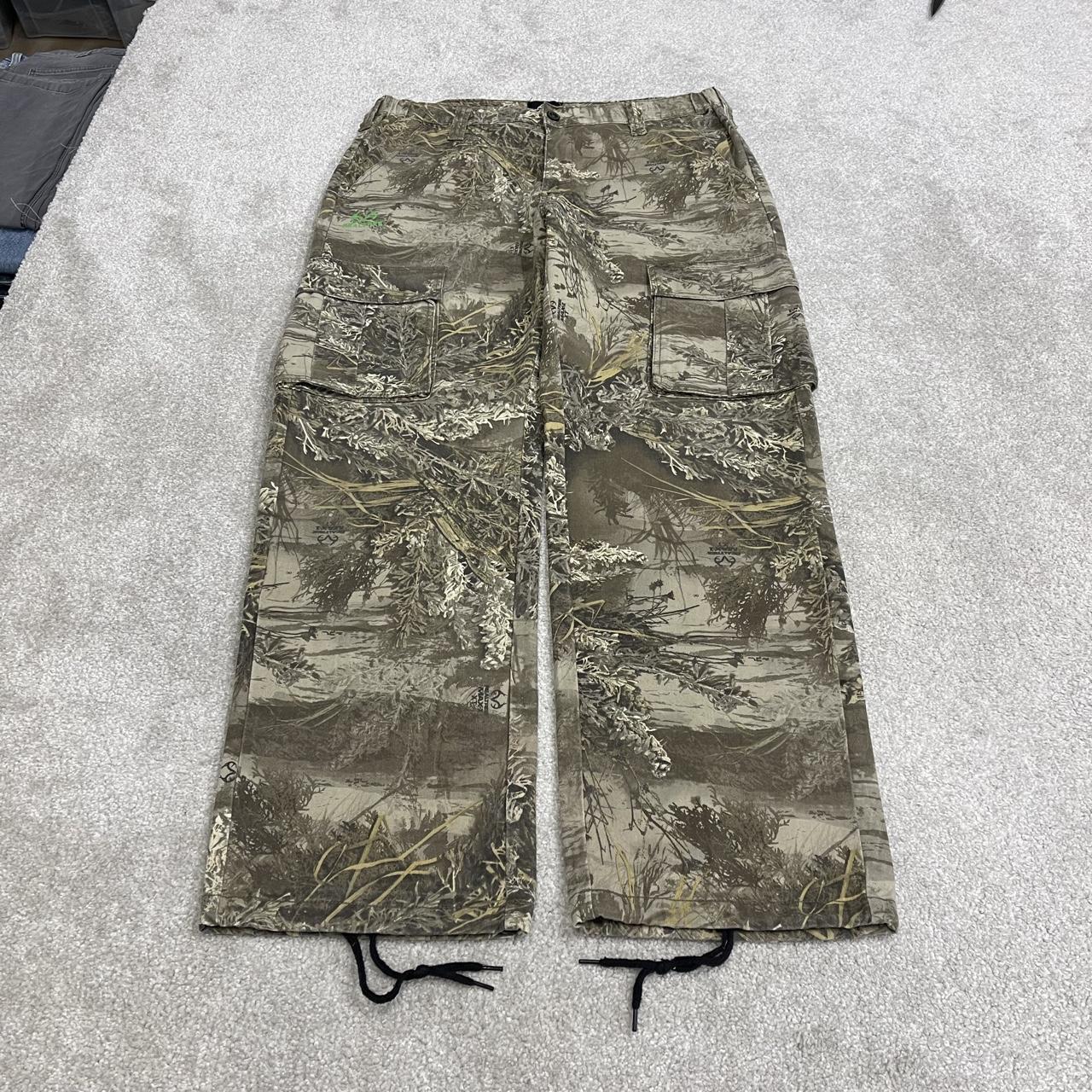 Realtree wide leg baggy camo cargo pants Y2K khaki camouflage pattern cargo trousers