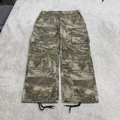 Realtree wide leg baggy camo cargo pants Y2K khaki camouflage pattern cargo trousers