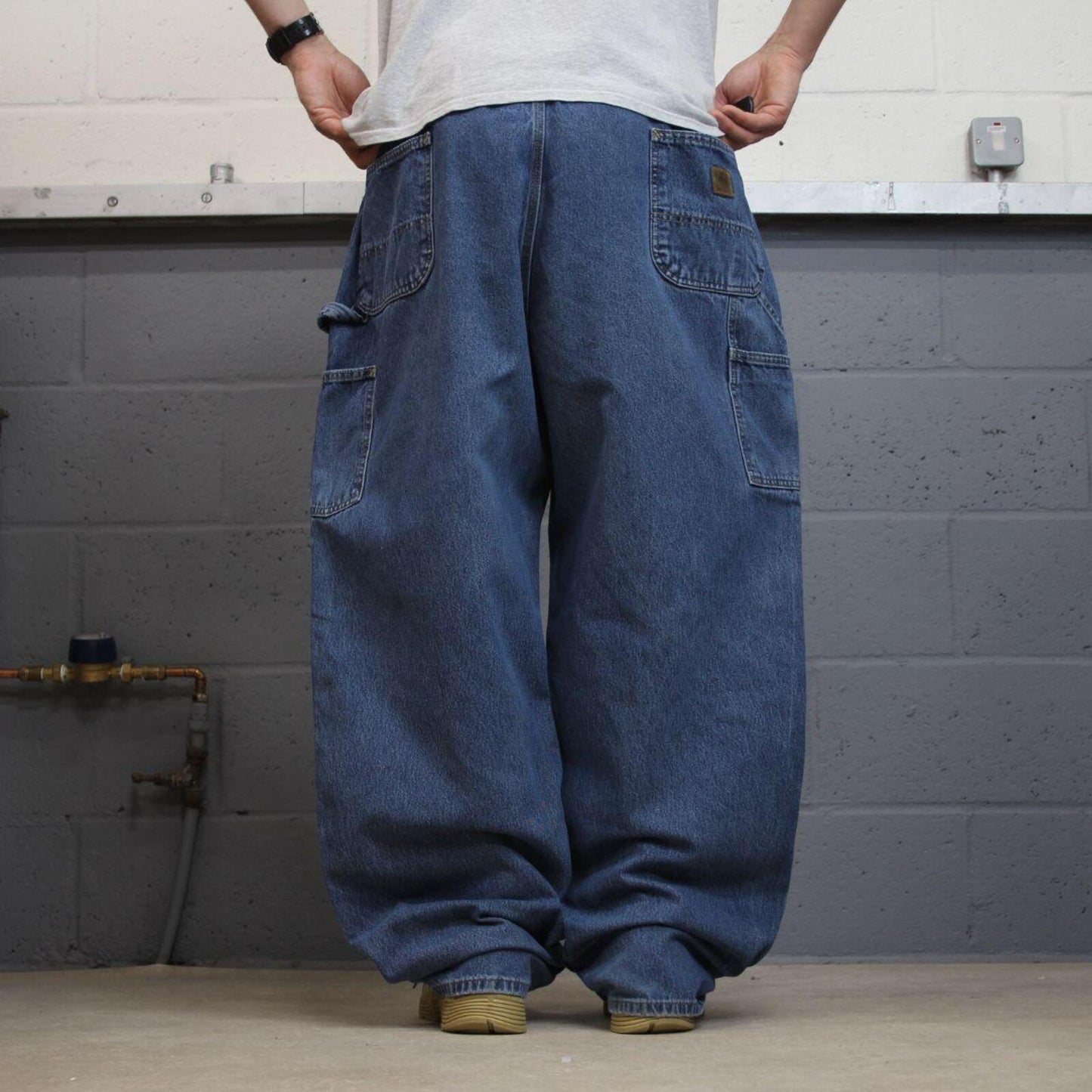 Carhartt baggy cargo jeans wide leg blue Loose fit denim skate style carpenter work pants