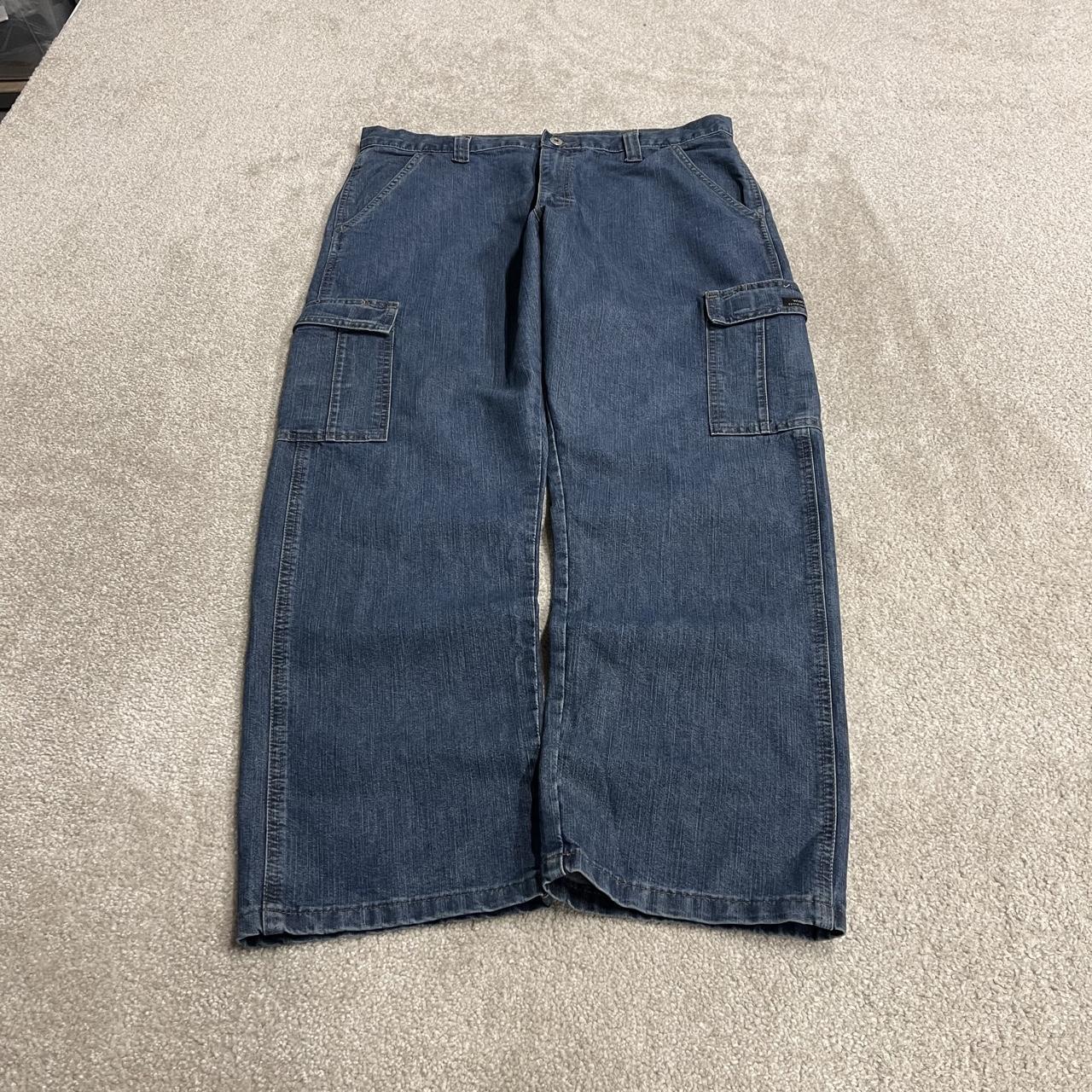 Wrangler baggy cargo jeans y2k W36L30 blue Loose fit skater workwear pants