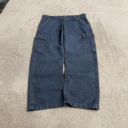 Wrangler baggy cargo jeans y2k W36L30 blue Loose fit skater workwear pants