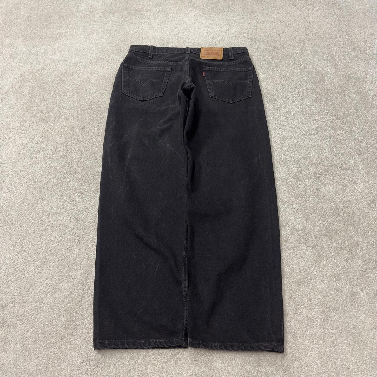 Levi’s 550 relaxed jeans y2k W34L30 black loose straight leg pants red tab logo