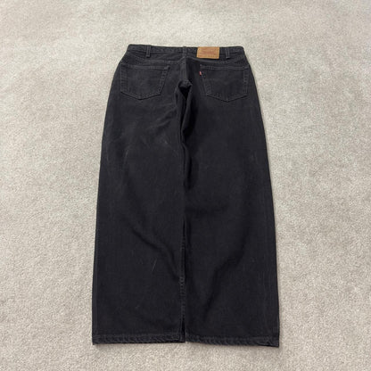 Levi’s 550 relaxed jeans y2k W34L30 black loose straight leg pants red tab logo
