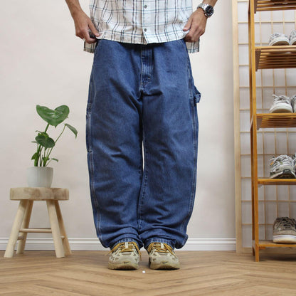 Vintage Wrangler baggy carpenter jeans y2k Loose fit denim utility workwear skate trousers