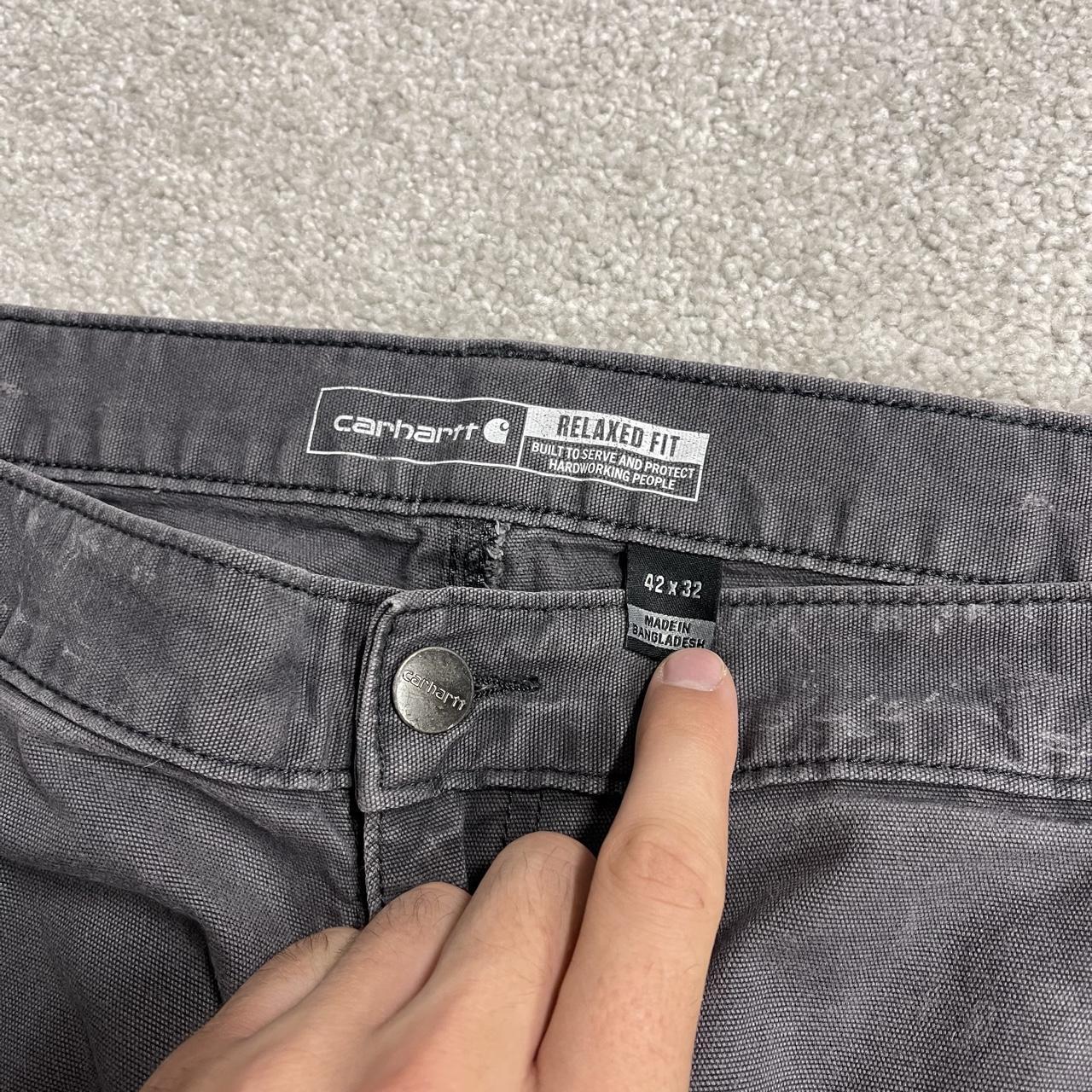 Carhartt double knee cargo jeans grey W42L32 Relaxed fit canvas carpenters, workwear skate pants