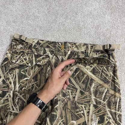 Browning Mossy Oak camo cargo pants Y2K Medium khaki Loose floaty camouflage hunting utility trouser