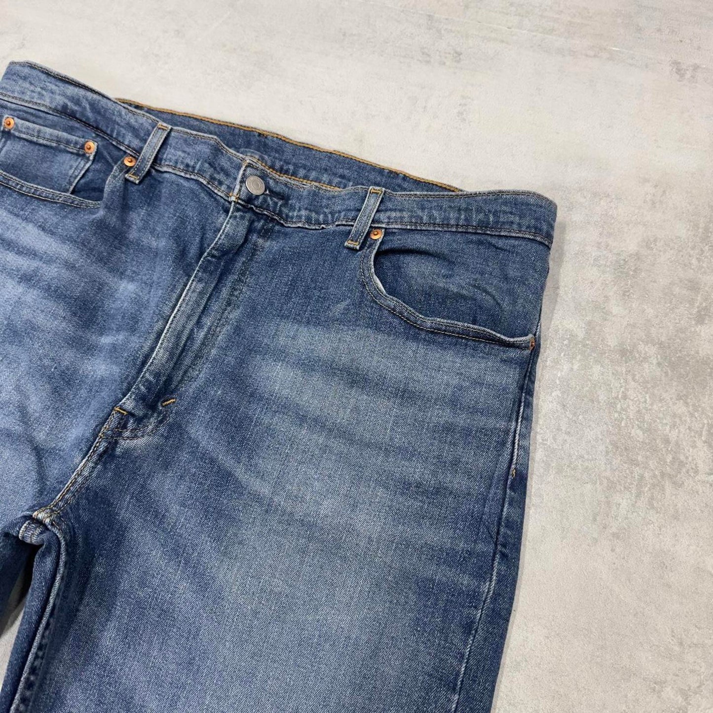 Blue Levis 505 jeans W40L26 blue straight leg y2k style pants red tab logo