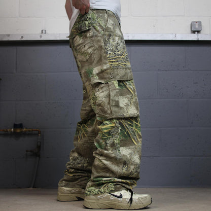 Realtree baggy camo cargo pants green Wide leg camouflage Y2K hunting utility trousers