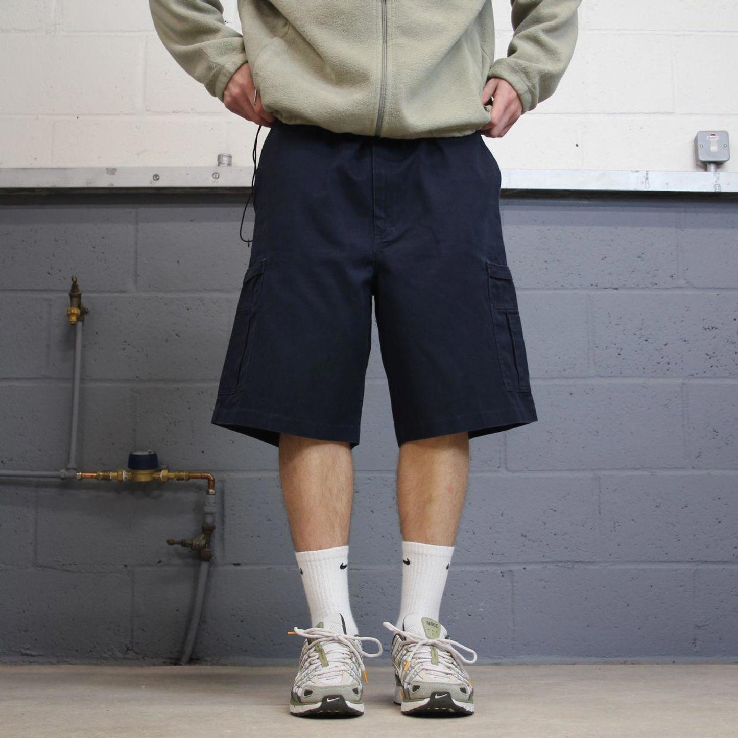 Y2k baggy Dickies cargo shorts skater style navy Loose wide leg chino summer festival shorts