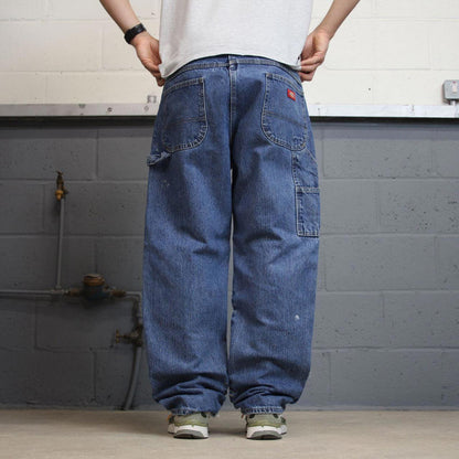 Dickies carpenter jeans W38L32 loose blue denim cargo skater style jeans
