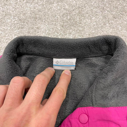 Grey Womens Columbia technical snap t fleece Medium y2k style autumn casual winter