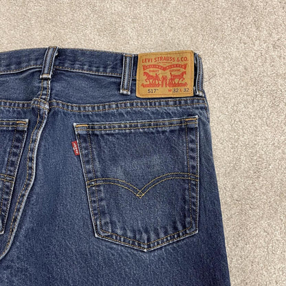 Y2K Levi’s 517 bootcut jeans blue denim Loose bootcut pants with red tab logo