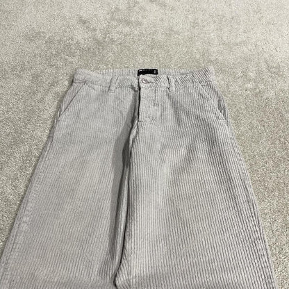 Wide wale corduroy pants loose grey Asos chunky jumbo cord trousers 100% cotton