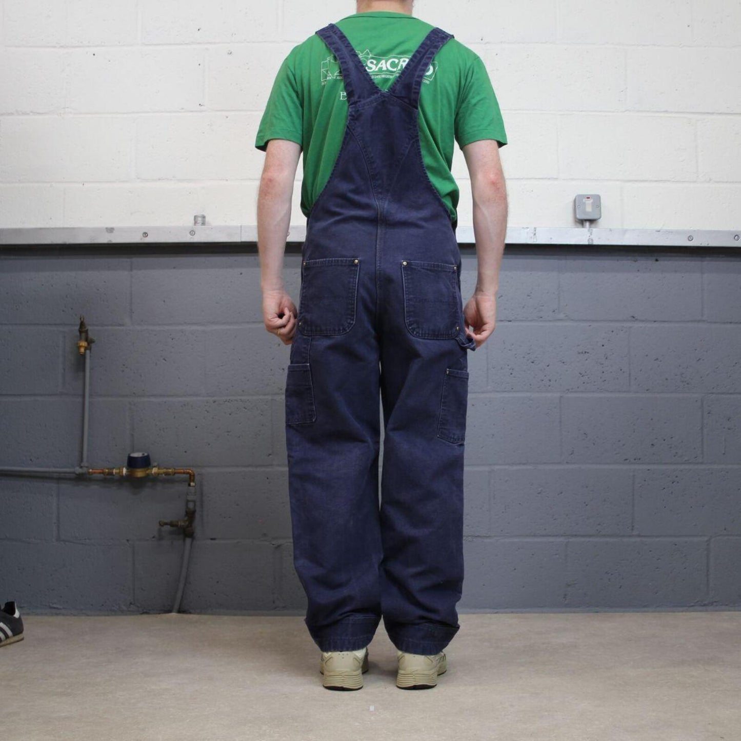 Vintage Carhartt dungarees navy overalls Bib & brace utility workwear farmer