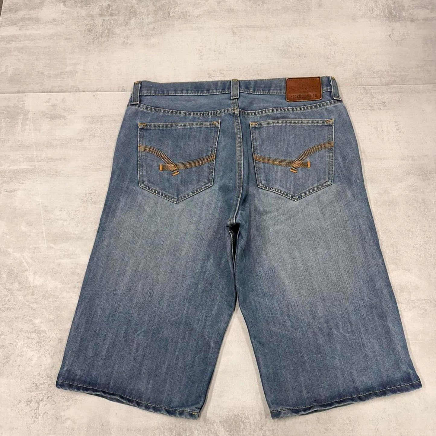 Baggy Ecko Unltd denim shorts W36 loose long 90s style denim skater jorts