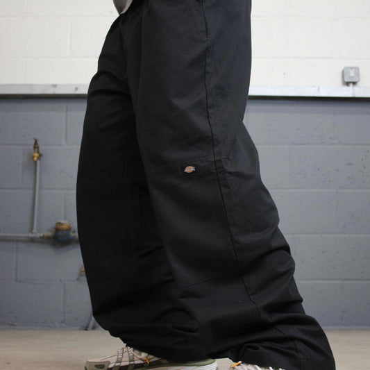 Baggy Dickies double knee pants W40 L32 black loose twill chino style skater pants